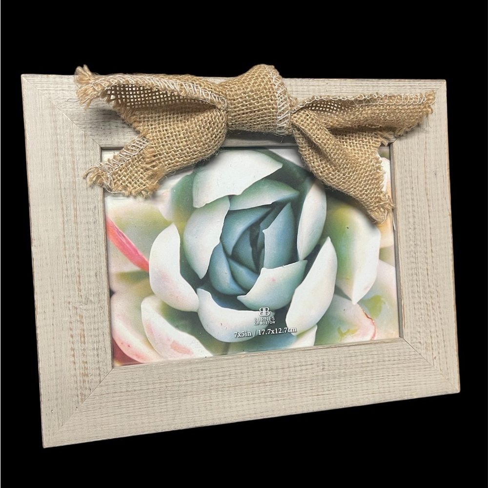 Photo Frame, Picture Frame, Wood, Light Color, Modern 5x7 Jute Bow